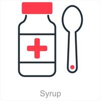 Syrup and bottle icon concept vector