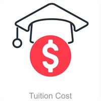 Tuition Cost and tuition icon concept vector