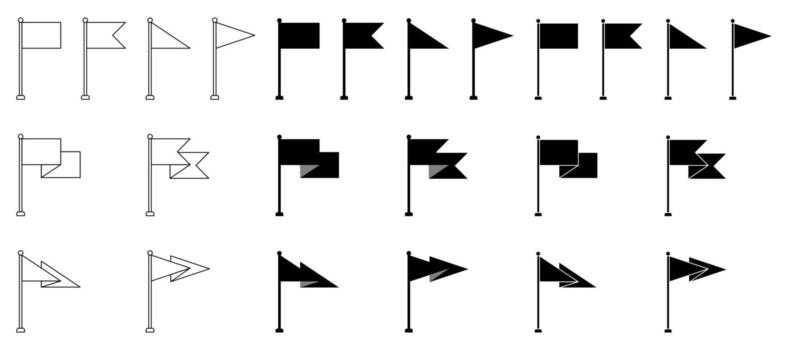 simple flag icon set. vector isolated on white background. design can be edited