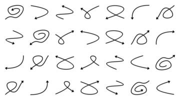 Set of Hand Drawn Simple Arrow Icons. Vector Isolated on White Background. Design can be Edited