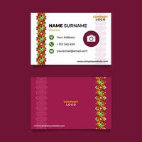 Abstract Islamic Geometric Name Card Design vector