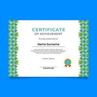 Abstract Islamic Geometric Certificate Design Template vector