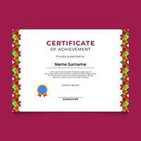 Abstract Islamic Geometric Certificate Design Template vector