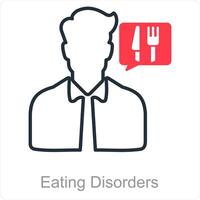 Eating Disorders and body icon concept vector