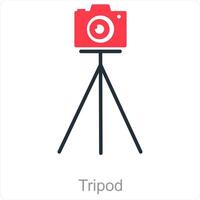 Tripod and camera icon concept vector