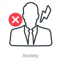 Anxiety and stress icon concept vector