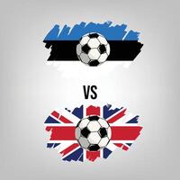 United Kingdom VS Estonia Soccer Match. Flat vector football game design illustration concept.