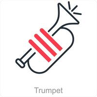 trompeta y música icono concepto vector