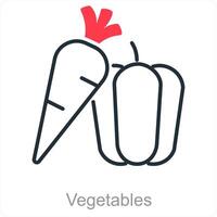 vegetales y tomate icono concepto vector