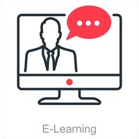 e-learning y educación icono concepto vector