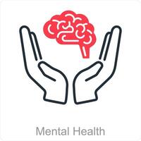 Mental Health and anxiety icon concept vector