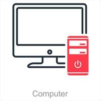 computadora y ordenador portátil icono concepto vector