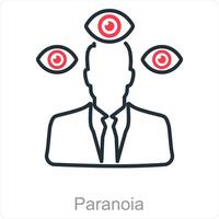 paranoia y temor icono concepto vector