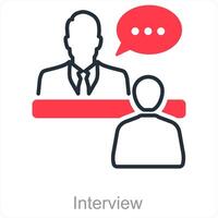 entrevista y trabajo icono concepto vector