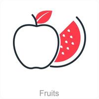 Fruits and apple icon concept vector