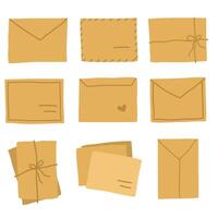 Brown Vintage Envelope Collection vector