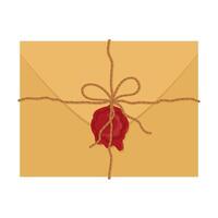 Brown Vintage Envelope with Red Wax Seal vector