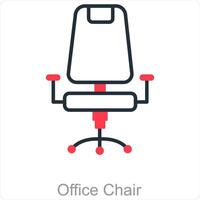 Office Chair and desk icon concept vector