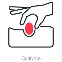 Cultivate and growth icon concept vector