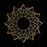 Golden gradient mandala background vector