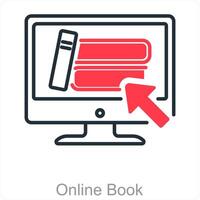 Online Book and digital icon concept vector