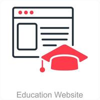 Education Website and laptop icon concept vector