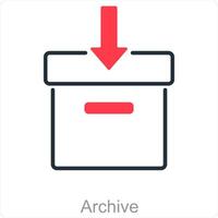 Archive and file icon concept vector