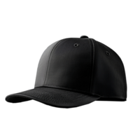 ai generado negro béisbol gorra con un transparente antecedentes png