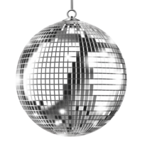 AI generated Shiny disco ball with reflective squares on transparent background png