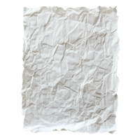 AI generated Crumpled white paper texture with transparent background png