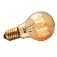 AI generated Illuminated light bulb on a transparent background png