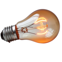 AI generated Glowing light bulb with transparent background png