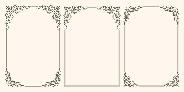 A set of beautiful vector frames with swirls