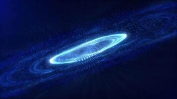 Abstract background with wavy shape particles, digital blue waves. Seamless looping 4k video