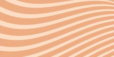 Groovy hippie 70s peach tone strips backgrounds. Waves and swirl pattern peach color. Twisted illustration texture in trendy retro psychedelic style. Y2k aesthetic design. vector