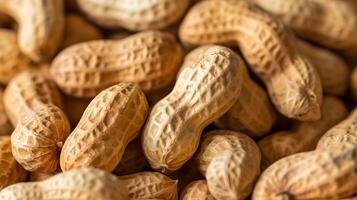 AI generated Close-Up of Unshelled Peanuts Texture photo