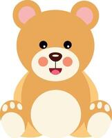 Cute happy teddy bear sitting vector