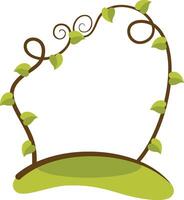 Green tree branch leaves frame vector