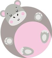 Funny hippo with round body vector