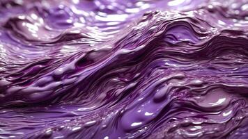 AI generated Vibrant Purple Hue in Glossy Textured Waves with Artistic Elegance photo