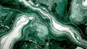 AI generated Green Marble Texture with White Wavy Patterns and Polished Surface photo