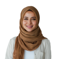 AI generated Smiling woman with hijab on a transparent background png