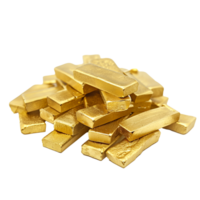 AI generated Stack of gold bars on a transparent background png