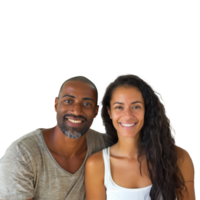 AI generated Happy couple smiling with transparent background png