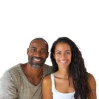 ai generado contento Pareja sonriente con transparente antecedentes png