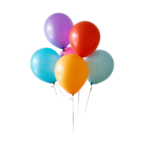 ai generiert bunt Luftballons bündeln auf ein transparent Hintergrund png