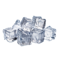 ai gerado pilha do derretido gelo cubos em transparente fundo png