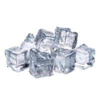 AI generated Stack of melted ice cubes on transparent background png