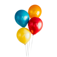 ai generado vistoso globos con un transparente antecedentes png