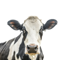 ai generado de cerca retrato de un vaca en un transparente antecedentes png
